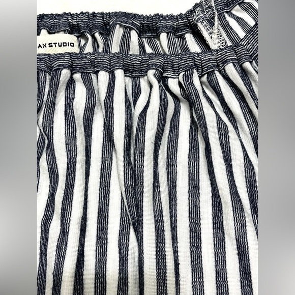 Max Studio Women’s Short Sleeve Striped Blue and White Blouse Shirt Size Large - Picture 7 of 12